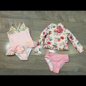 Lot of 2 Baby girl swimsuits sz 24 mon